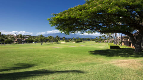 One of the Kaanapali Golf Courses on Maui with a mountain views