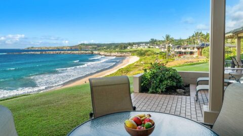 The ocean view lanai at Kapalua Bay Villa 21G4